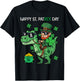 Happy St Patricks Pat Trex Day Dino Saint Pattys Boys Kids T-Shirt - T-Shirt | Black