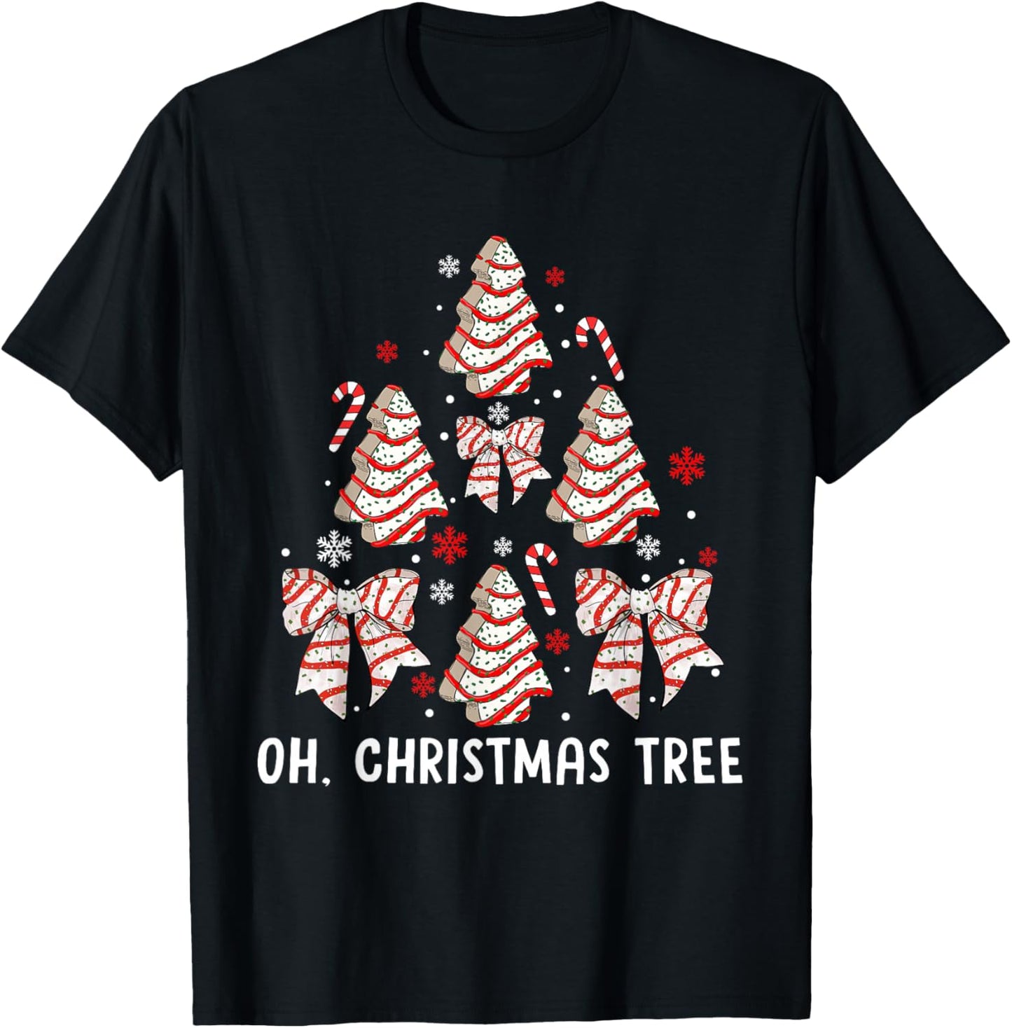 Oh Christmas Tree Cakes Debbie Becky Jen Cake Lovers Xmas T-Shirt - T-Shirt | Black
