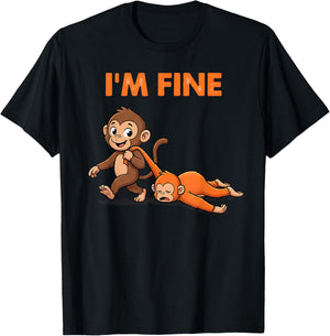 Punch The Monkey Cuddling Stuffed Animal Meme Viral Internet T-Shirt - T-Shirt | Black
