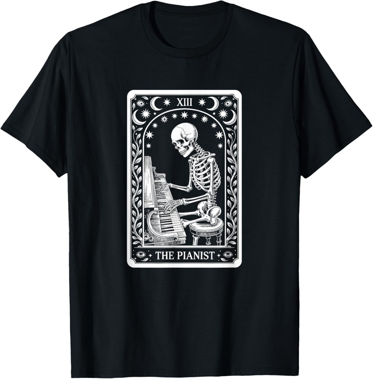 The Pianist Tarot Card, Piano Player T-Shirt - T-Shirt | Black