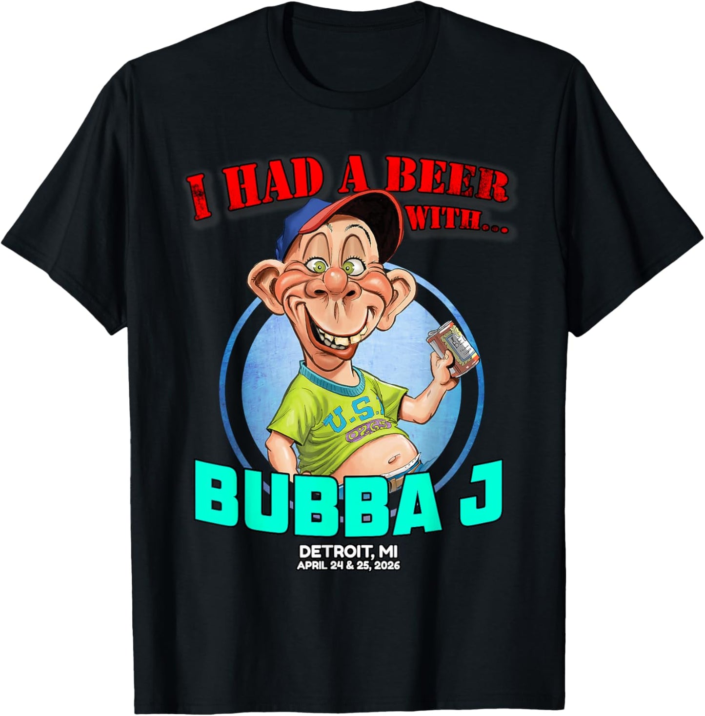 Bubba J Detroit, MI (2026) T-Shirt - T-Shirt | Black