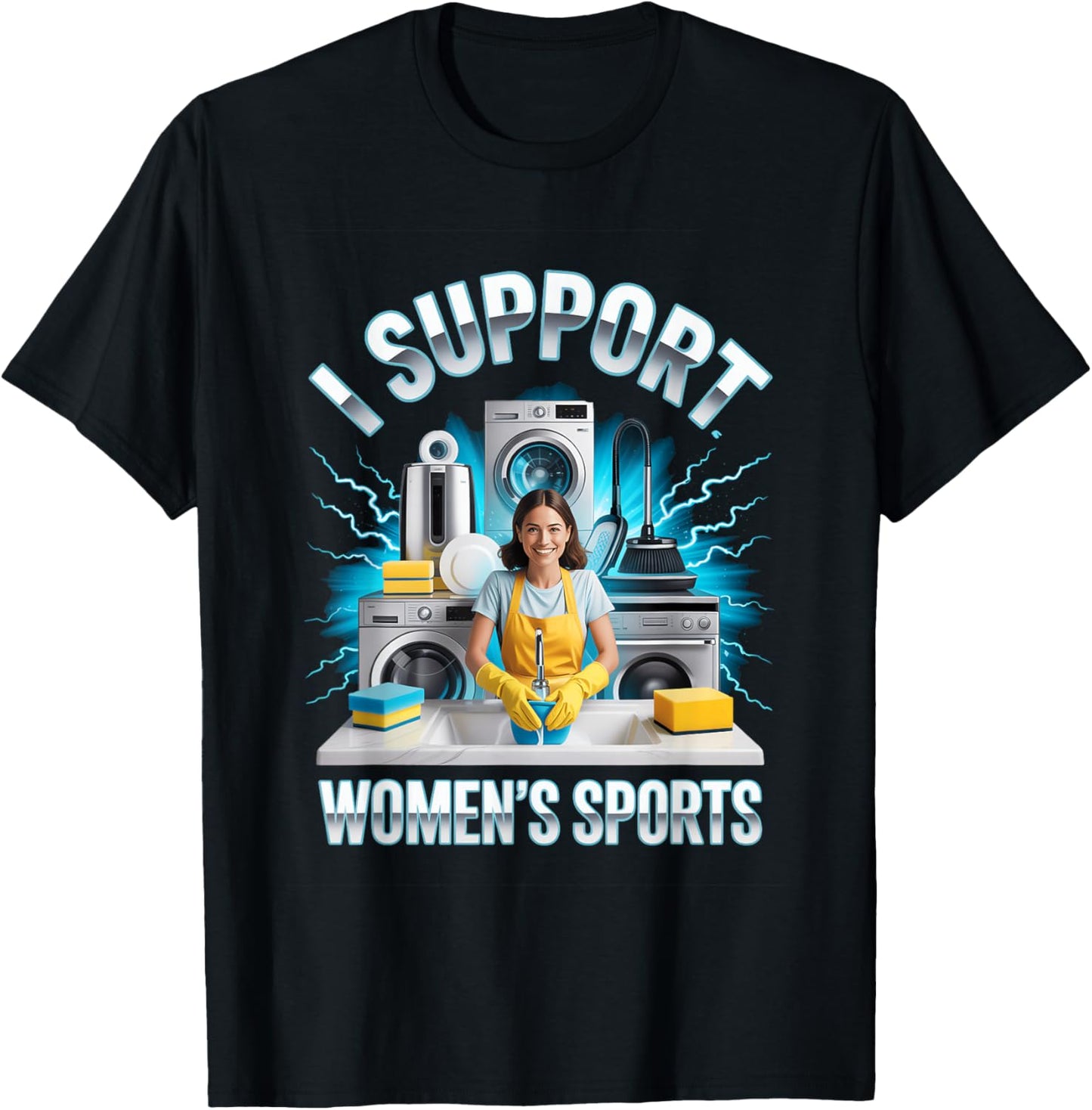 I Support Women's Sports Unwearable Aduld Humor Bootleg T-Shirt - T-Shirt | Black