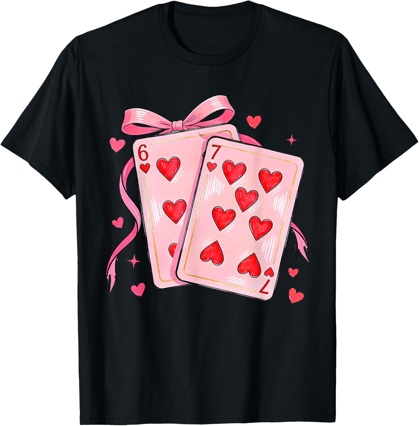 Six Seven 6 7 Meme 67 Valentines Day Girls Kids T-Shirt - T-Shirt | Black