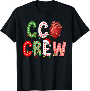 CCU Crew Christmas Lights Coronary Care Unit Nurse Rehab RN T-Shirt - T-Shirt | Black