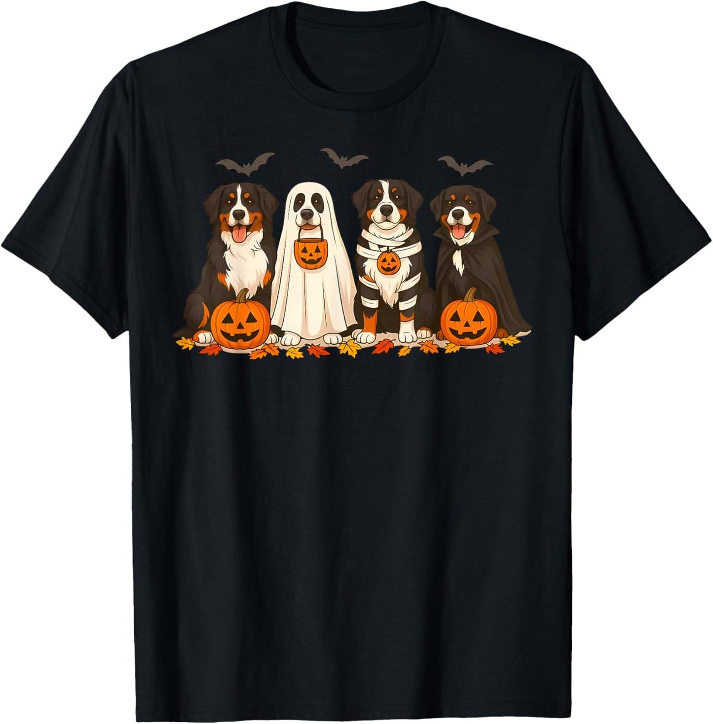 Halloween Bernese Mountain Dog Ghost Spooky Bernese Dog Mama T-Shirt - T-Shirt | Black