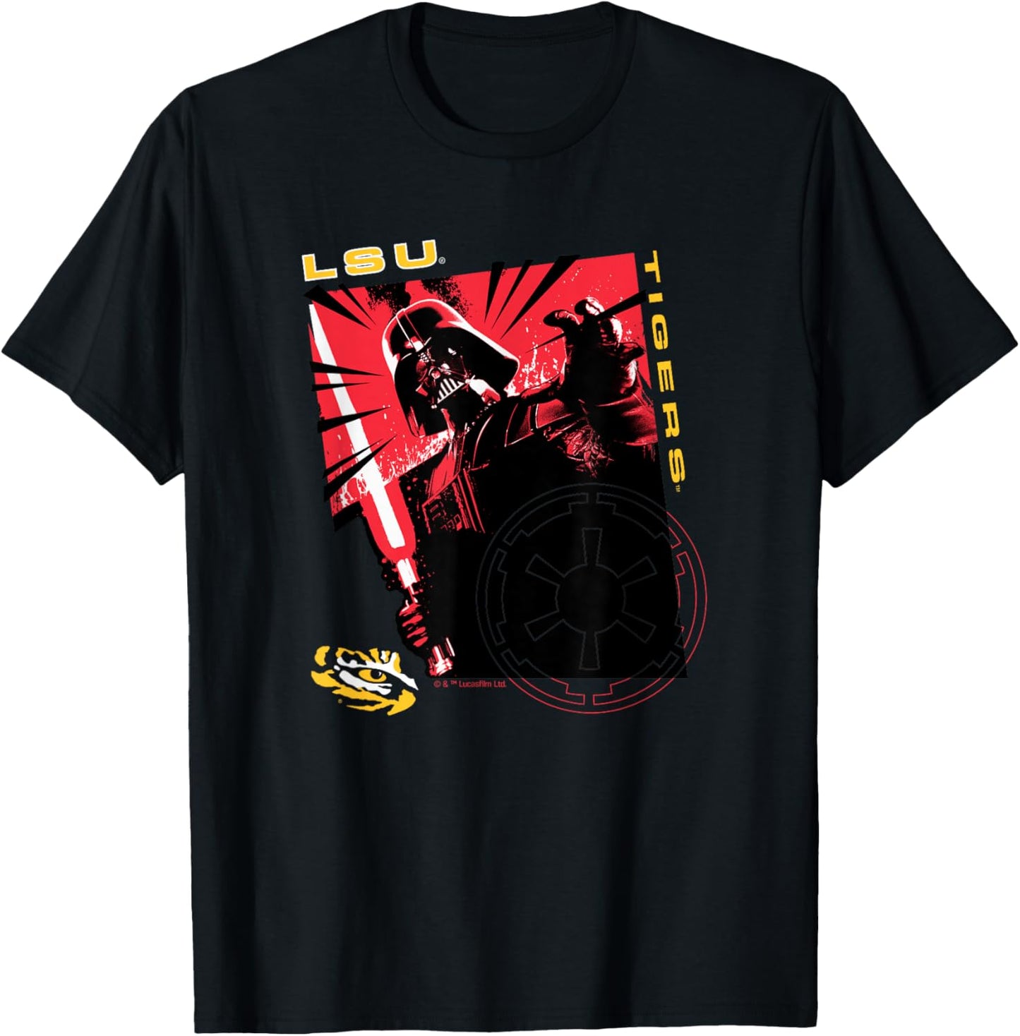 LSU Tigers Star Wars Sith Lord Purple Officially Licensed T-Shirt - T-Shirt | Black