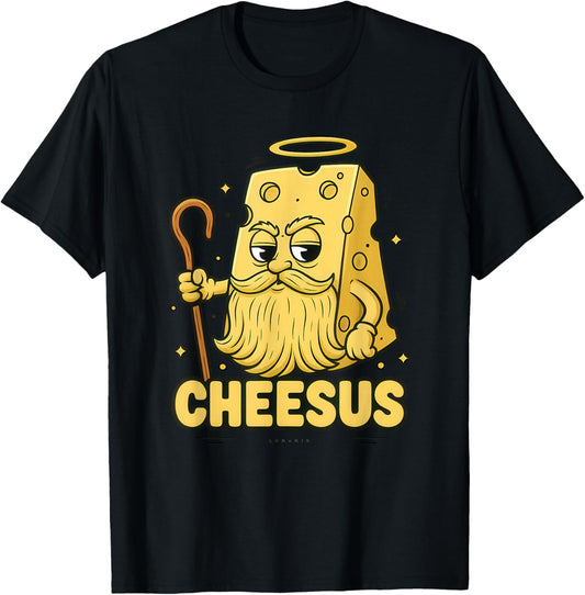 Funny Christian Shirts Crazy Cheesus Religious Gifts Cheese T-Shirt - T-Shirt | Black