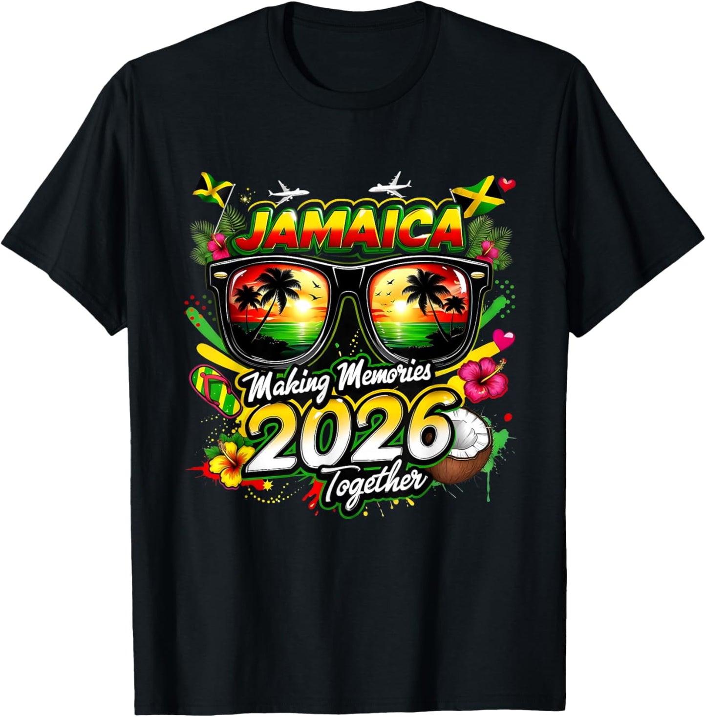 Jamaica 2026 Tropical Family Vacation Making Memories T-Shirt - T-Shirt | Black