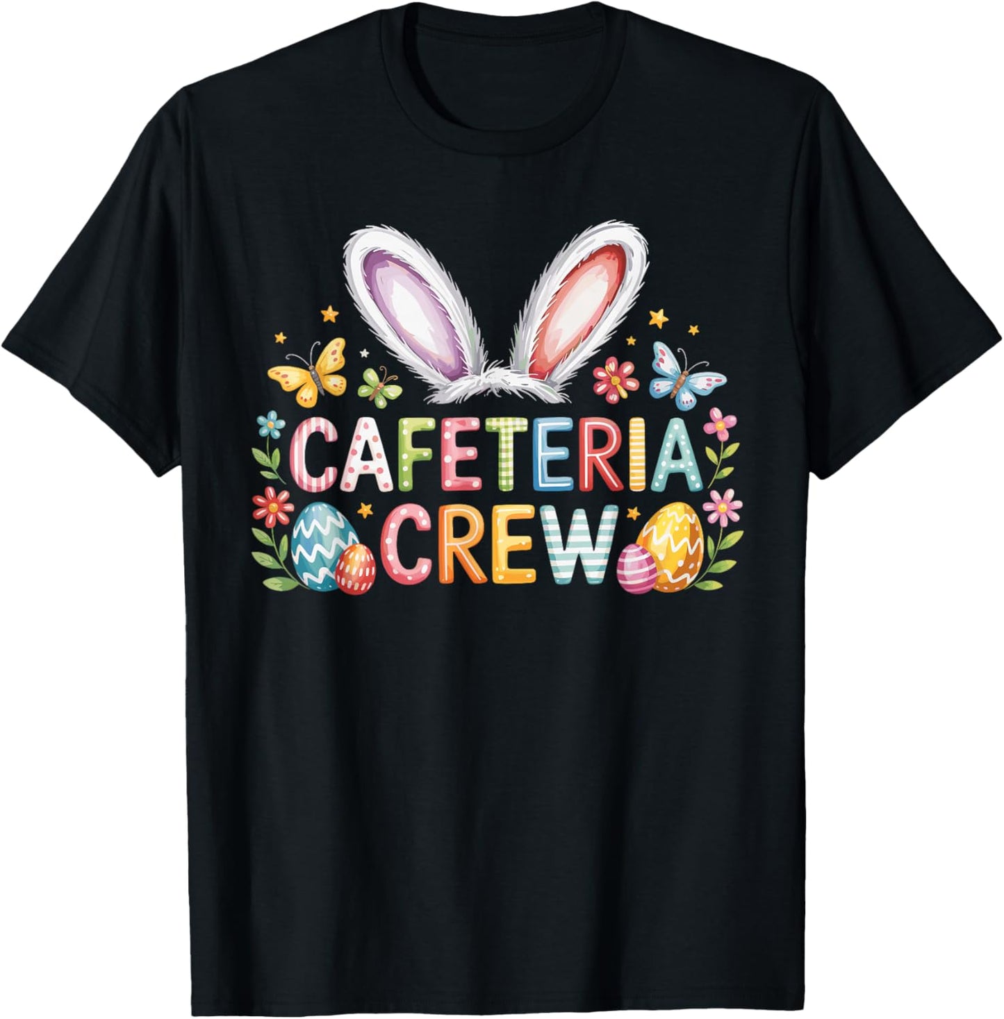 Easter Cafeteria Crew Lunch Lady Cute Bunny Spring Holiday T-Shirt - T-Shirt | Black