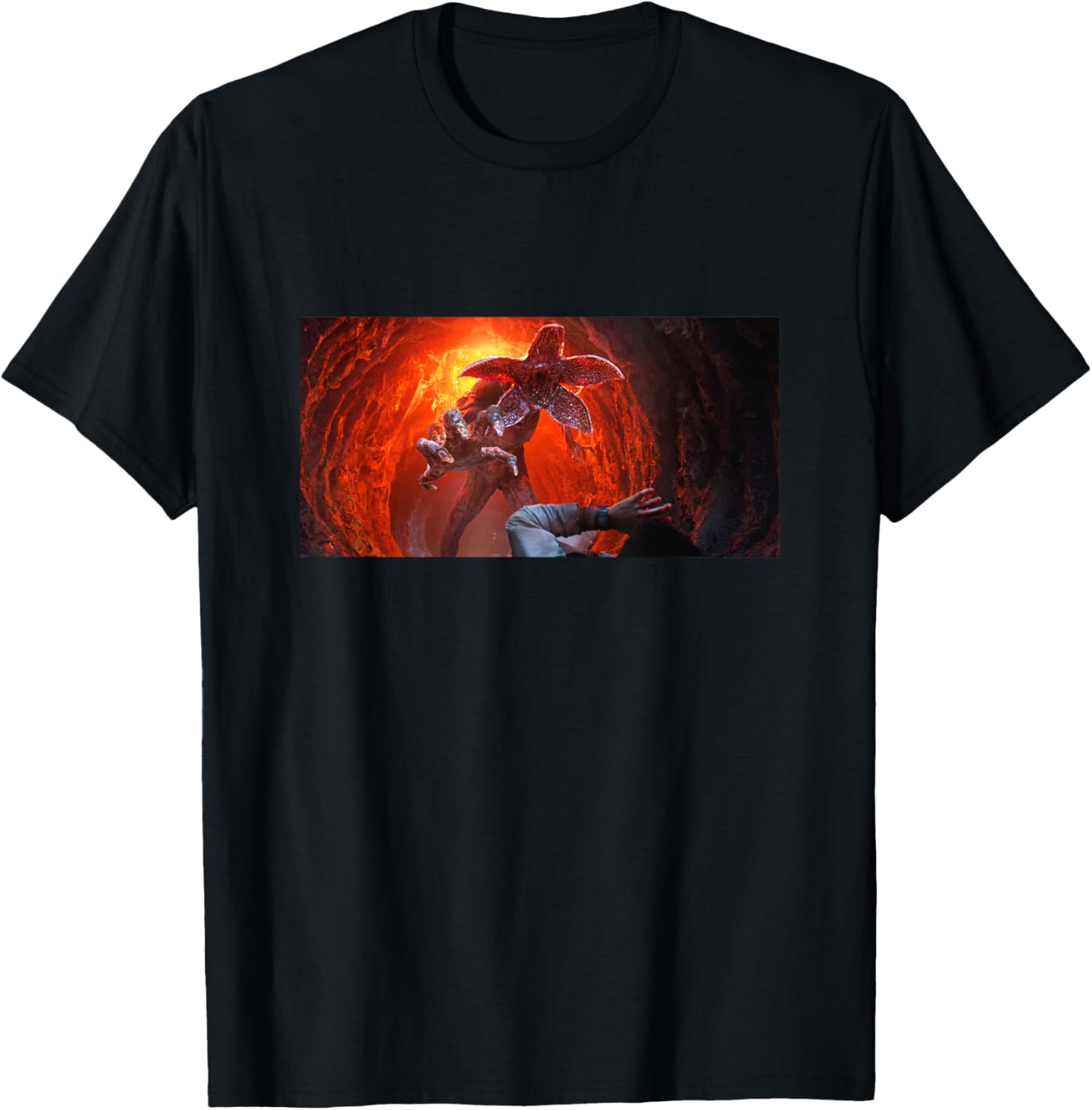 Stranger Things Season 5 Demogorgon Attack Reaching Out T-Shirt - T-Shirt | Black