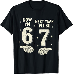 6 Year Old Birthday Boys Kids Now I'm 6 Next Year I'll be 7 T-Shirt - T-Shirt | Black