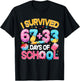 I Survived 67 33 Days of School for Girl Boys Kids 100th Day T-Shirt - T-Shirt | Black