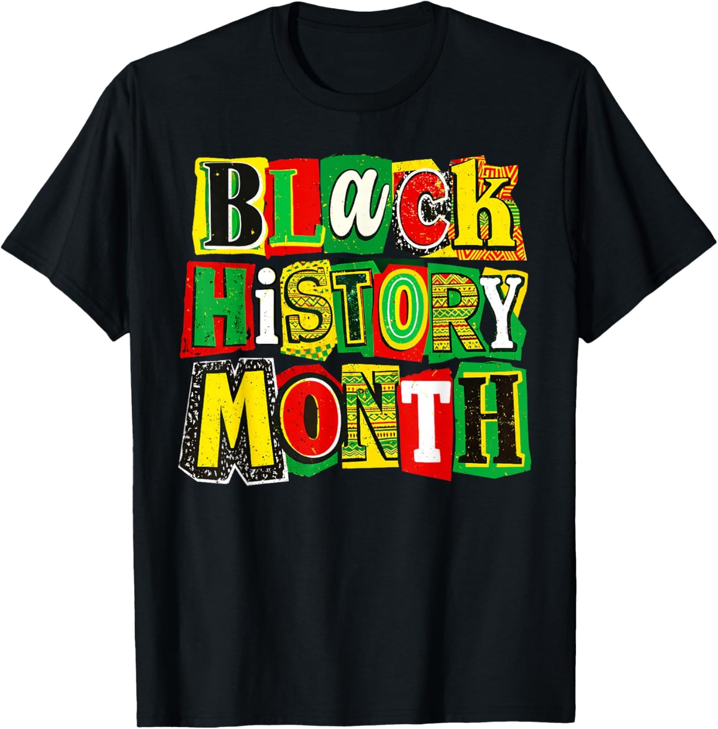 Black History Month Collage Funny Afro American History T-Shirt - T-Shirt | Black