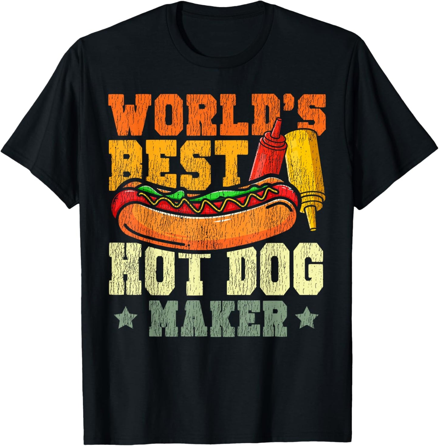 Hot Dog Adult World's Best Hot Dog Maker T-Shirt - T-Shirt | Black