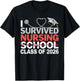 I Survived Nursing School Class of 2026 Nurse Graduation T-Shirt - T-Shirt | Black