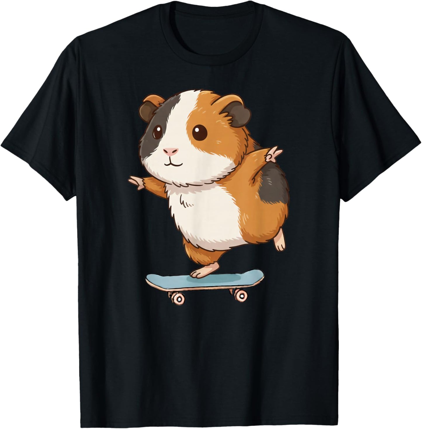 Funny Guinea Pig Skater Skateboard Ballerina Zoo Boys Girls T-Shirt - T-Shirt | Black