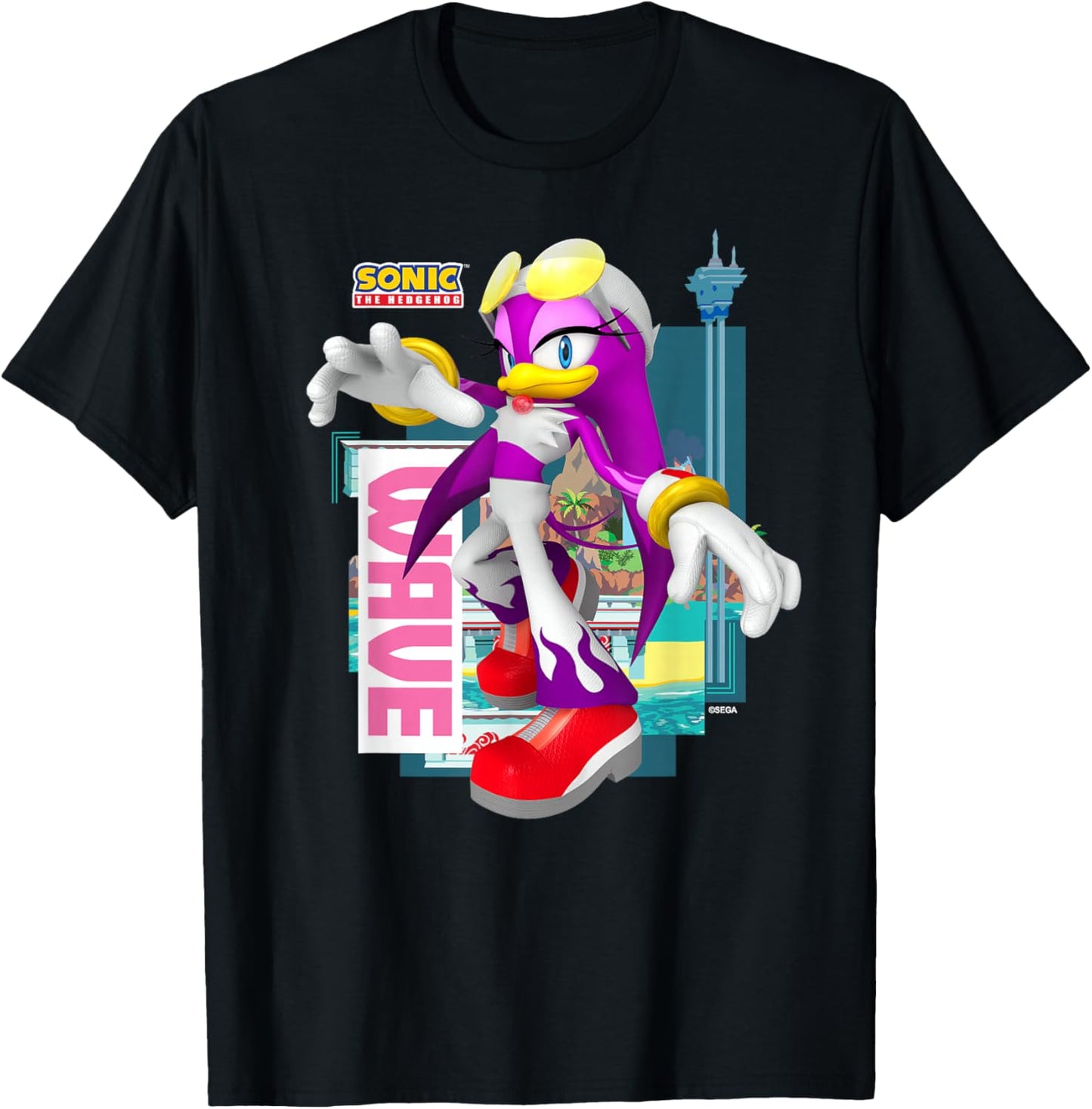 Sonic The Hedgehog - in The Zone - Wave T-Shirt - T-Shirt | Black