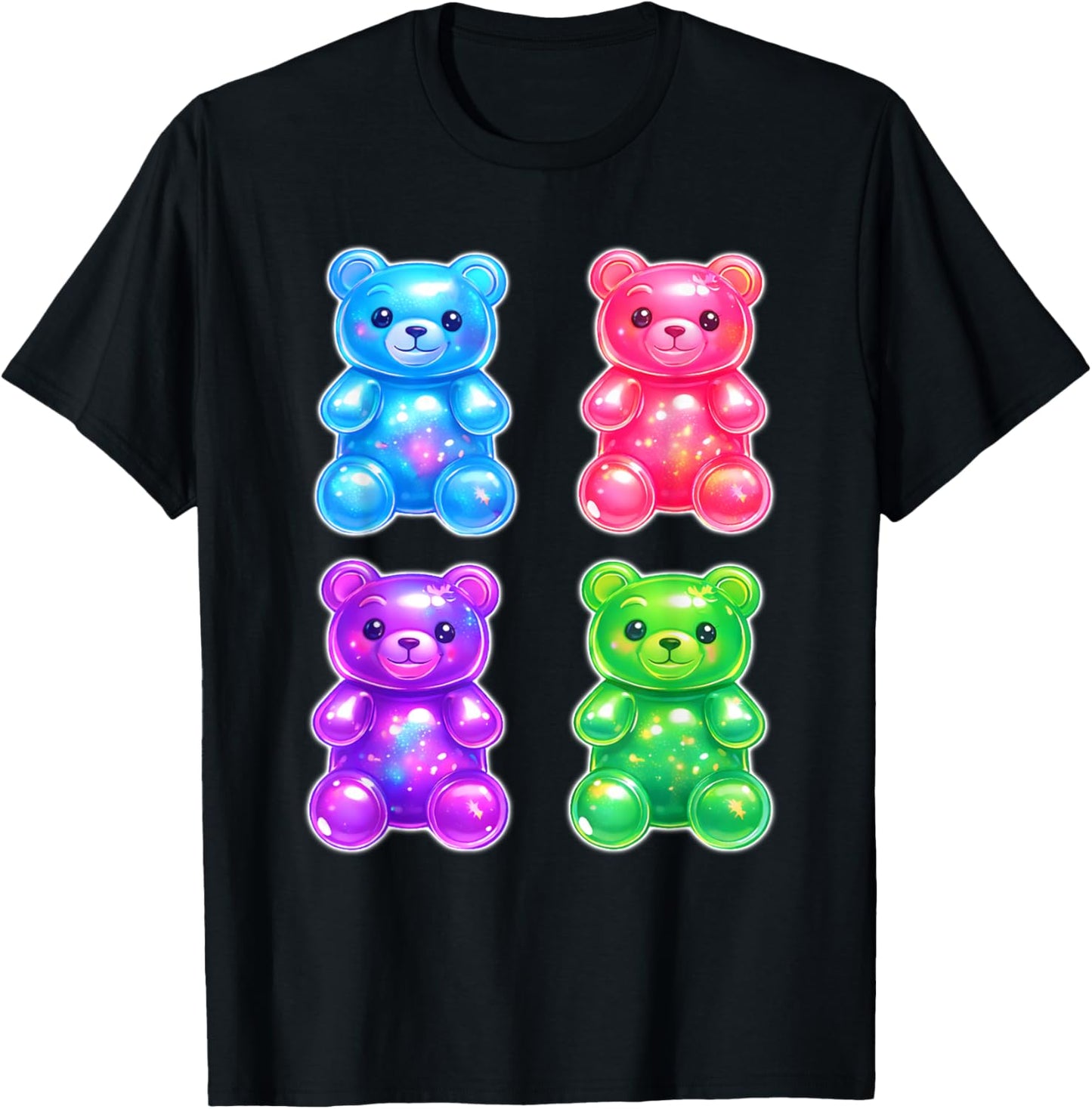 Gummy Bear Candy Gummies Assortment T-Shirt - T-Shirt | Black