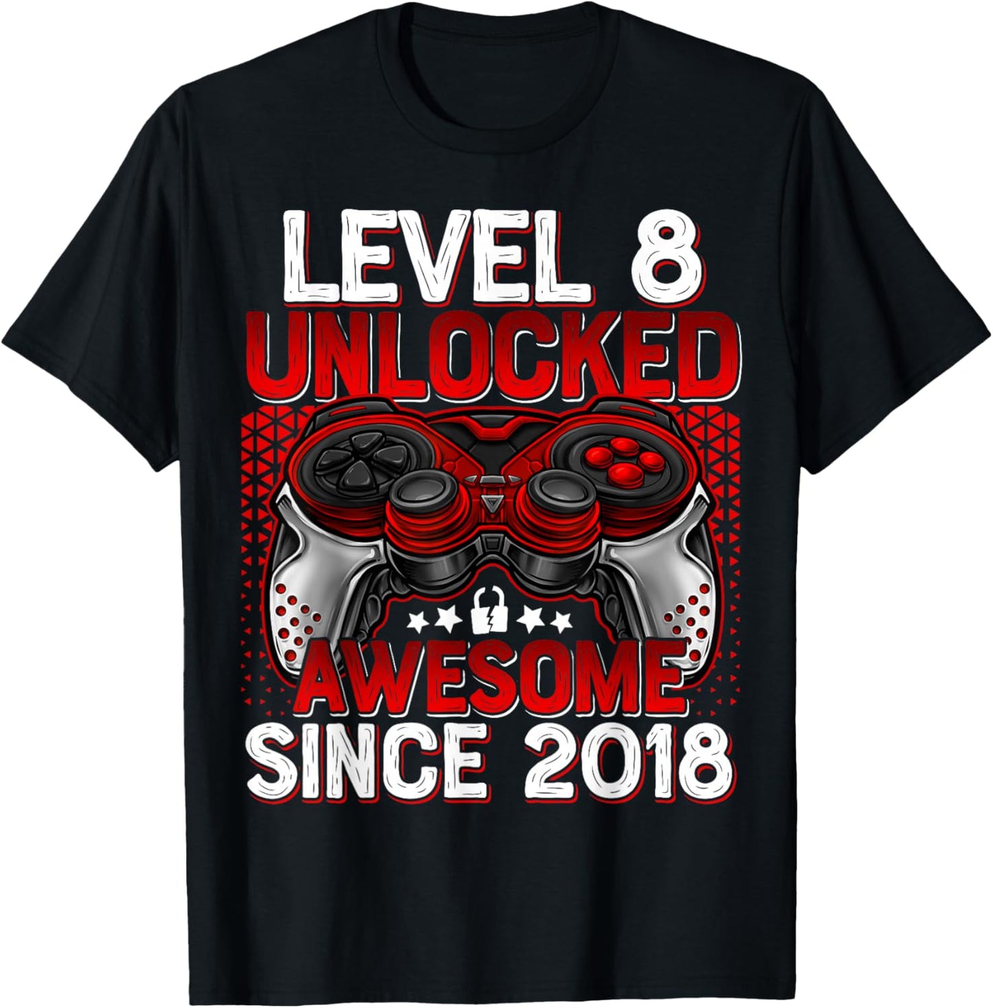 Level 8 Unlocked 8 Year Old Gifts for Boys 8th Birthday Boy T-Shirt - T-Shirt | Black