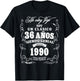 Vintage 36th Birthday Men Funny 1990 36 Birthday Spanish T-Shirt - T-Shirt | Black