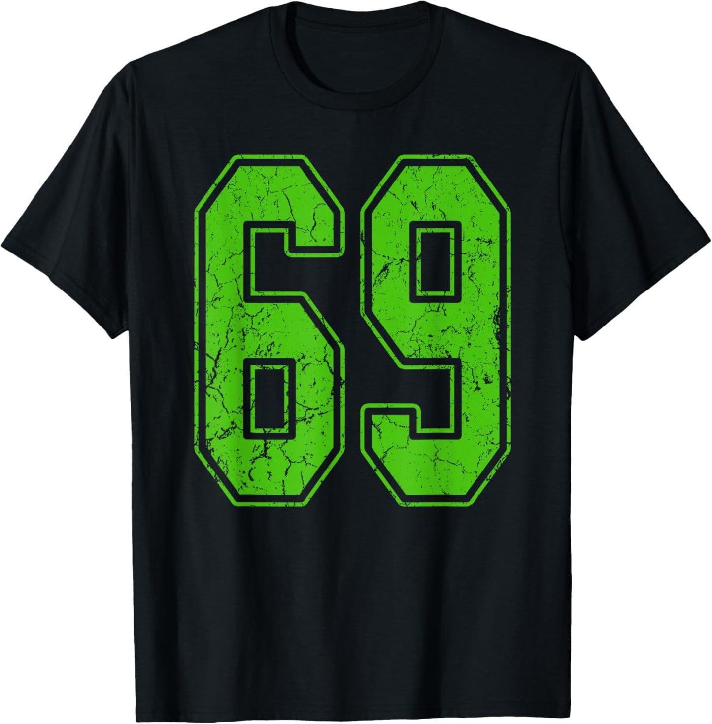 Kelly Green Number 69 Jersey Player Uniform #69 Fan T-Shirt - T-Shirt | Black
