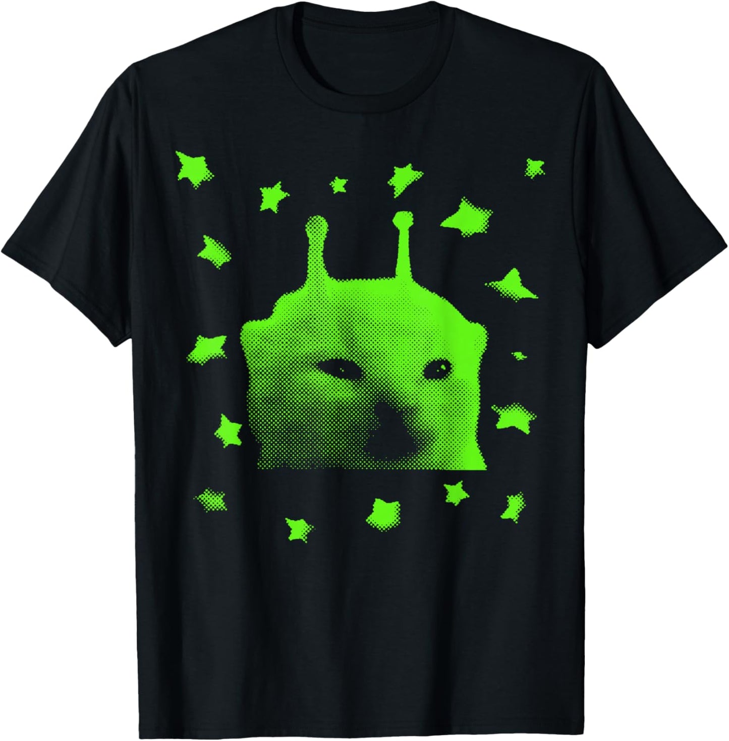 Y2K Alien Cat Meme Retro Silly Cat Vintage Space Kitty Funny T-Shirt - T-Shirt | Black