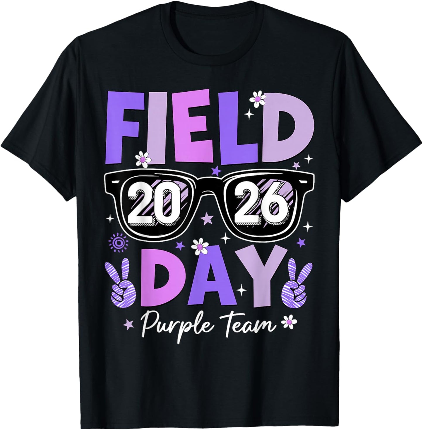 Field Day 2026 Purple Team Color Game Competition Boys Girls T-Shirt - T-Shirt | Black