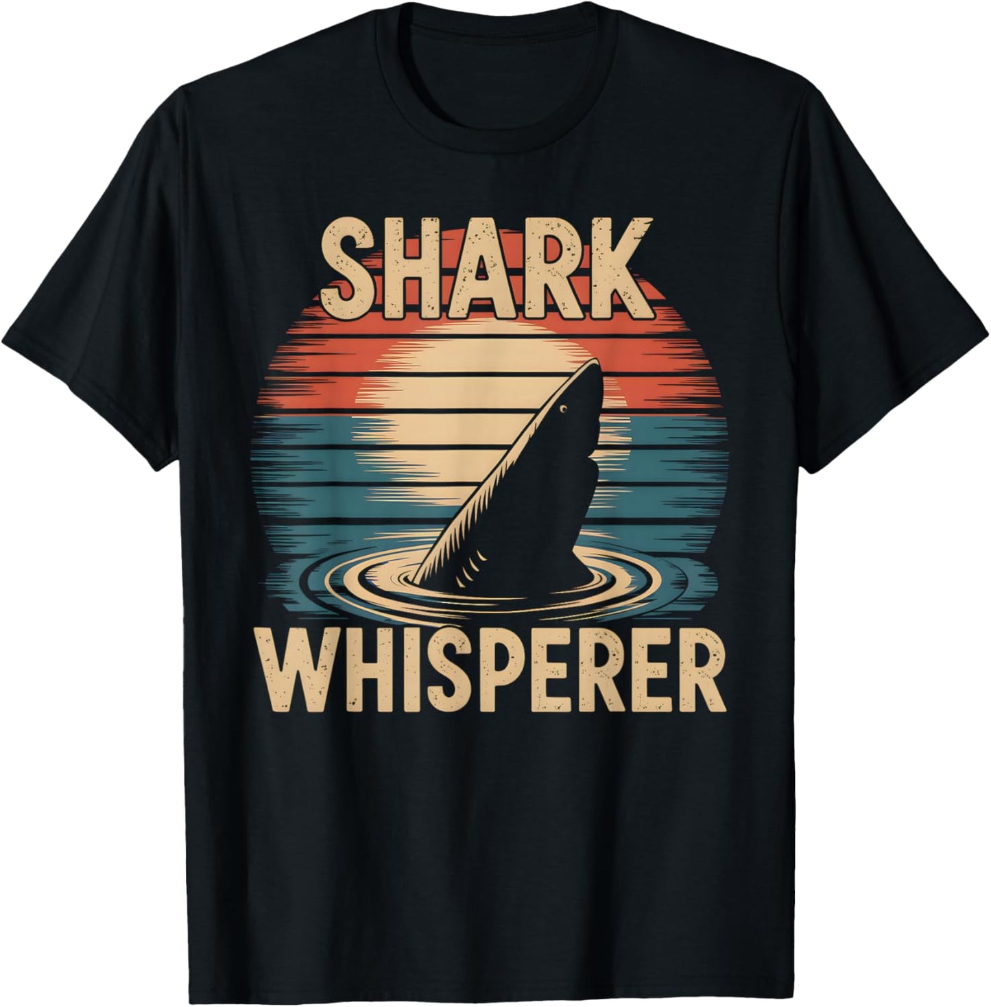 Shark Whisperer Retro Vintage Shark Lover T-Shirt - T-Shirt | Black