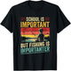 Boys Fishing Shirt School is Important Fishing Importanter T-Shirt - T-Shirt | Black