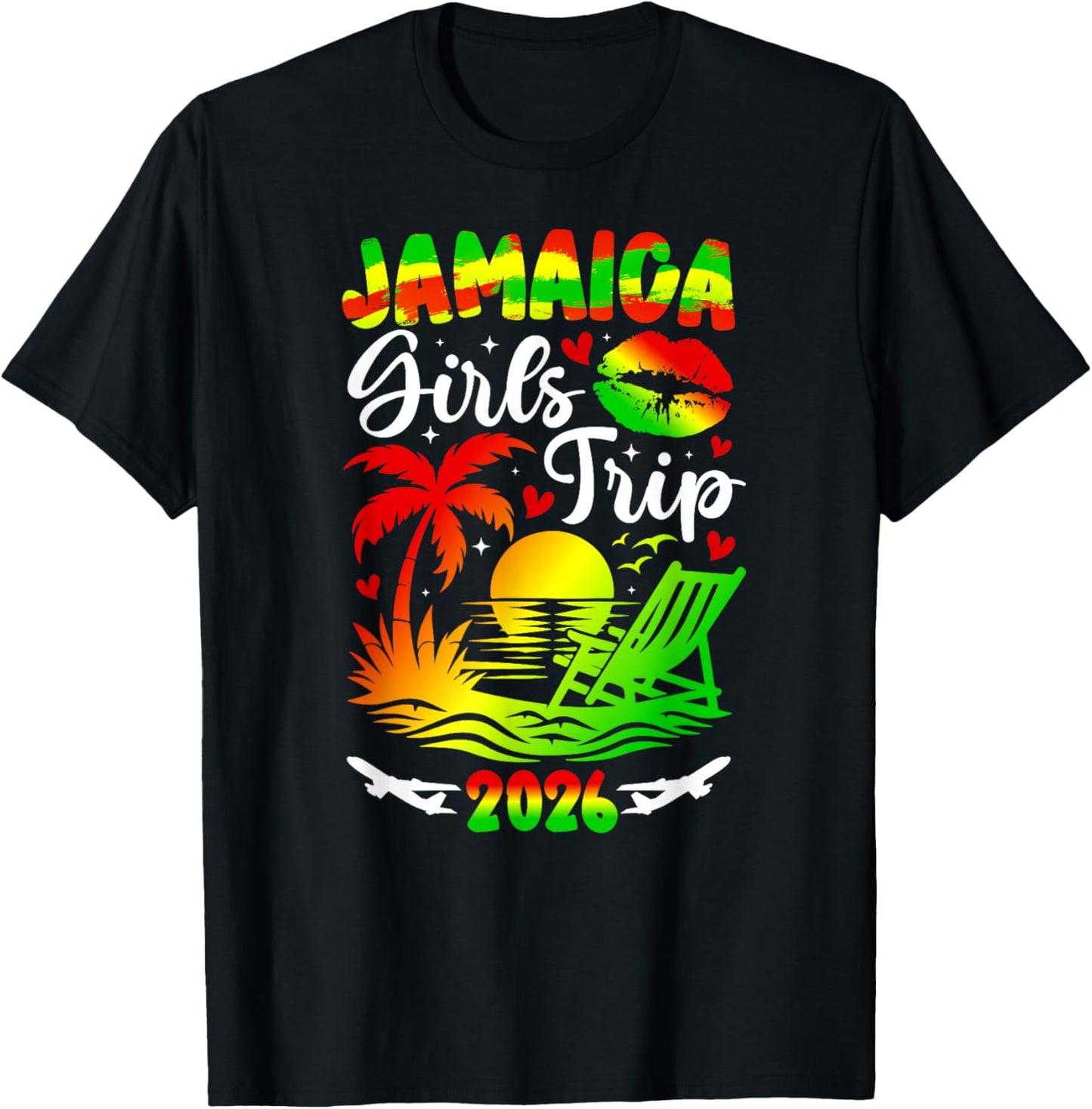 Jamaica Girls Trip 2026 Girls Vacation Jamaica Travel T-Shirt - T-Shirt | Black
