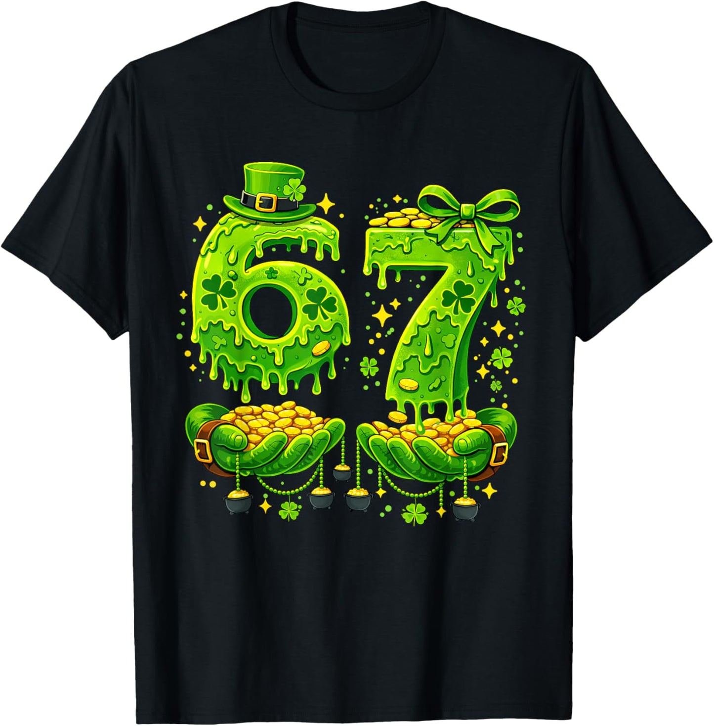 67 Six Seven St Patricks Day 6 7 Meme Boys Girls Teens Kids T-Shirt - T-Shirt | Black