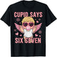 Funny Cupid Says 67 Six Seven Valentines Meme Humor Cute Art T-Shirt - T-Shirt | Black
