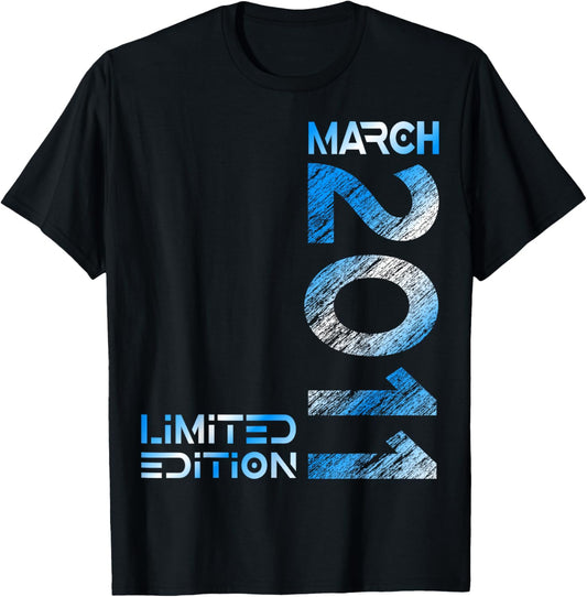 Limited Edition March 2011 Vintage 15. Birthday T-Shirt - T-Shirt | Black