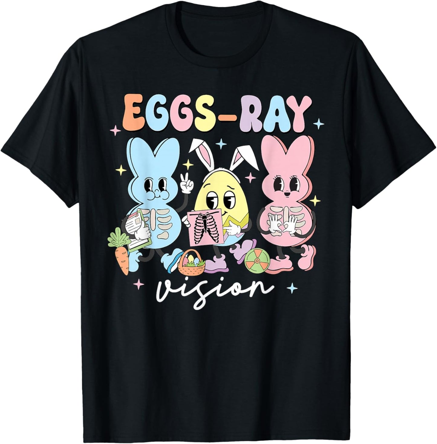 Eggs-Ray Vision Bunny Easter Technologist Xray Rad Nurse T-Shirt - T-Shirt | Black