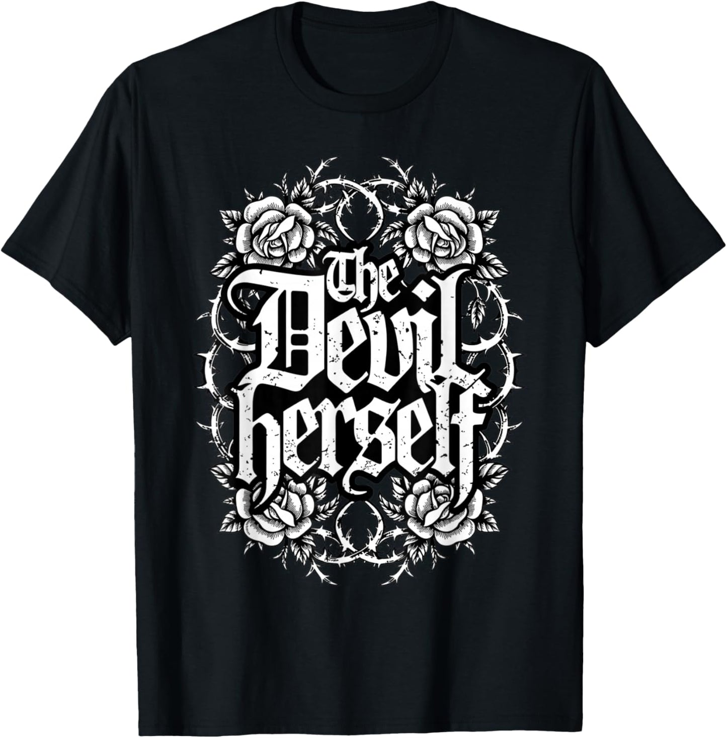 The Devil Herself Retro Occult Women Gothic Dark Feminine T-Shirt - T-Shirt | Black