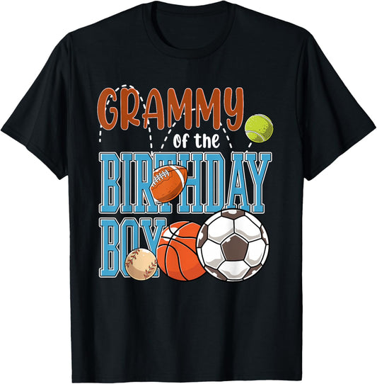All Star Grammy of The Birthday Boy Sports Daddy Bday T-Shirt - T-Shirt | Black
