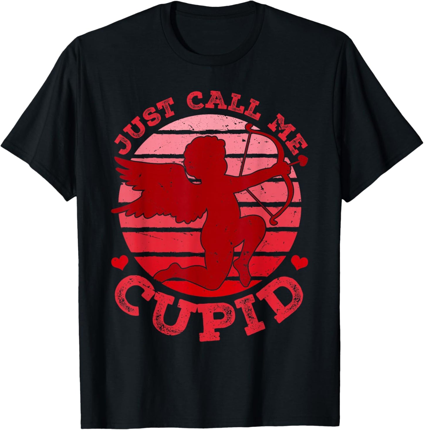 Retro Just Call Me Cupid Happy Valentines Boys Girls T-Shirt - T-Shirt | Black