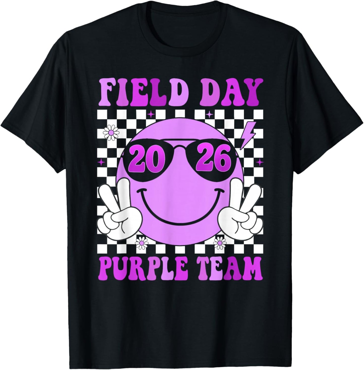 Field Day Purple Team Teacher Kids Fun Day Field Day 2026 T-Shirt - T-Shirt | Black