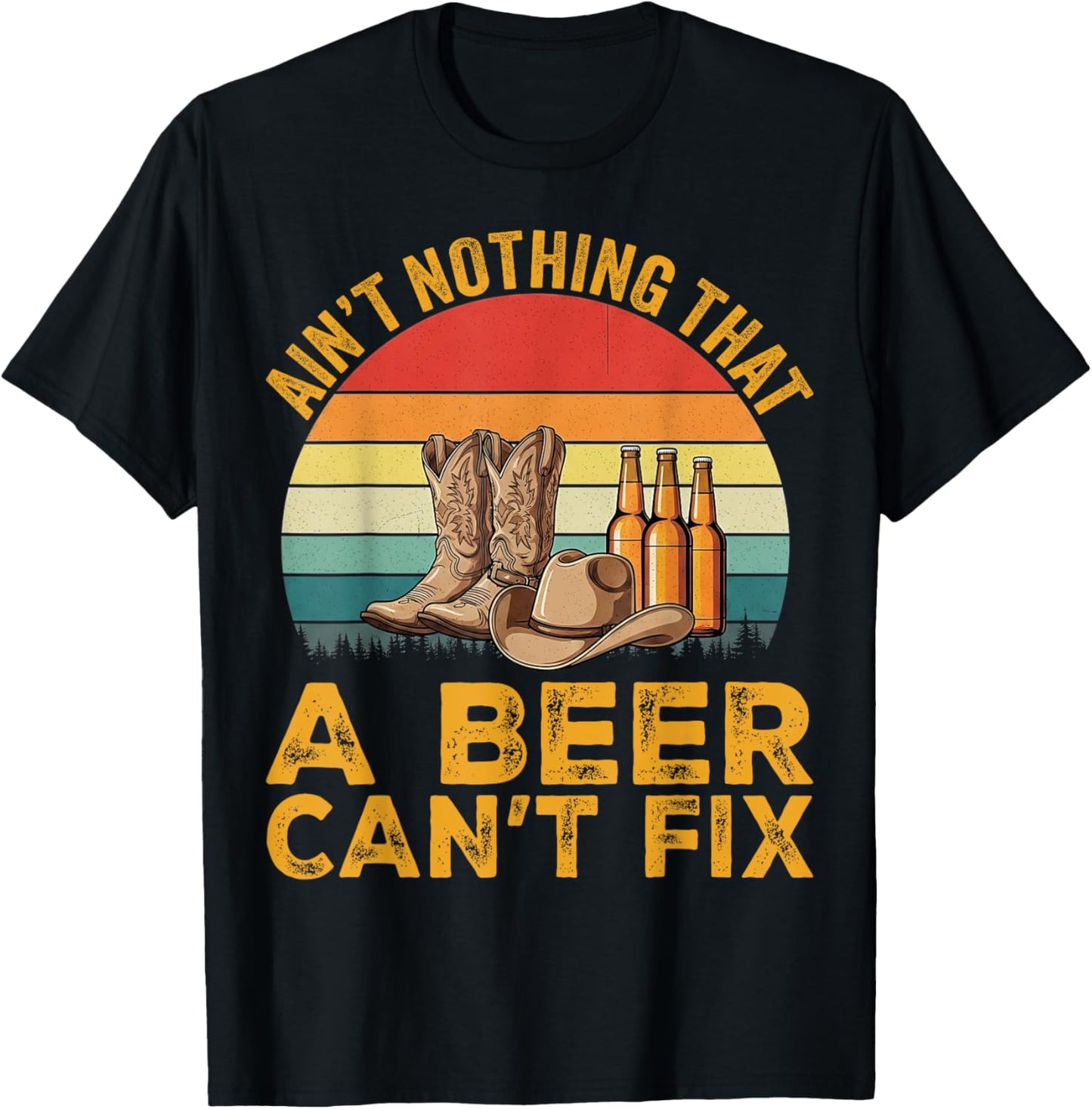 Ain’t Nothing That a Beer Can’t Fix Country Beer Vintage T-Shirt - T-Shirt | Black
