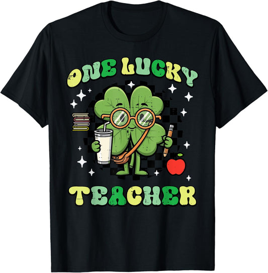 St Patricks Day One Lucky Teacher Clover Saint Pattys Women T-Shirt - T-Shirt | Black
