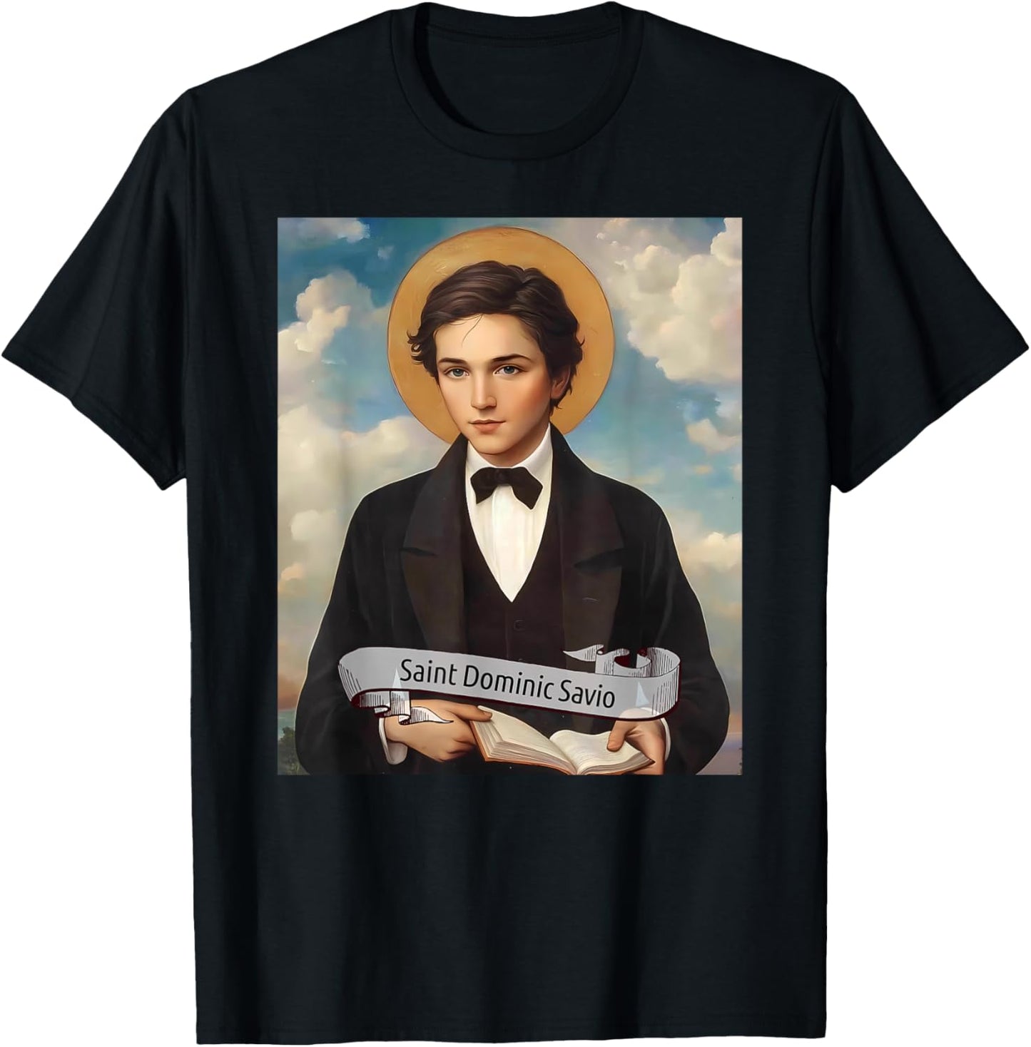 St Dominic Savio | Catholic Saints Design, Christian Gift T-Shirt - T-Shirt | Black
