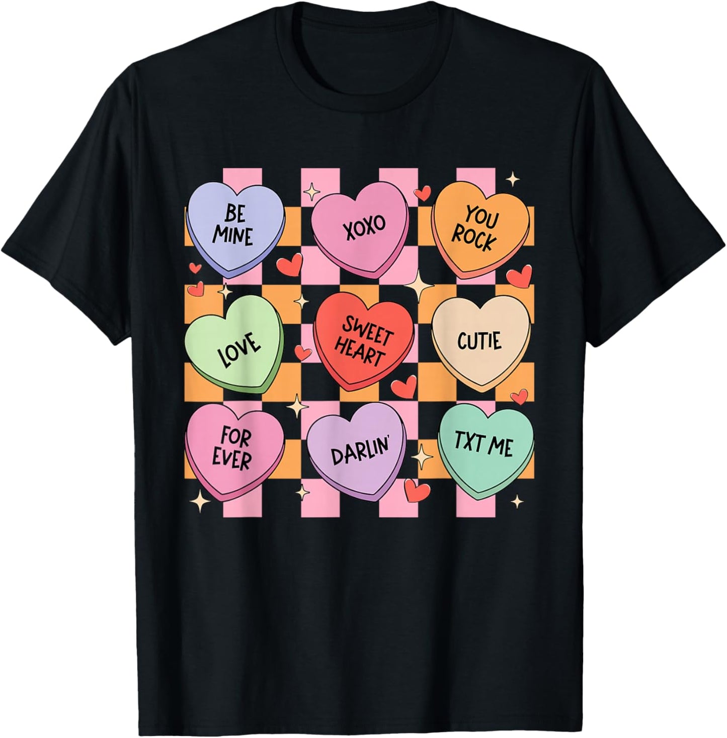 Valentines Hearts Candy Be Mine Valentine Men Women Kids T-Shirt - T-Shirt | Black