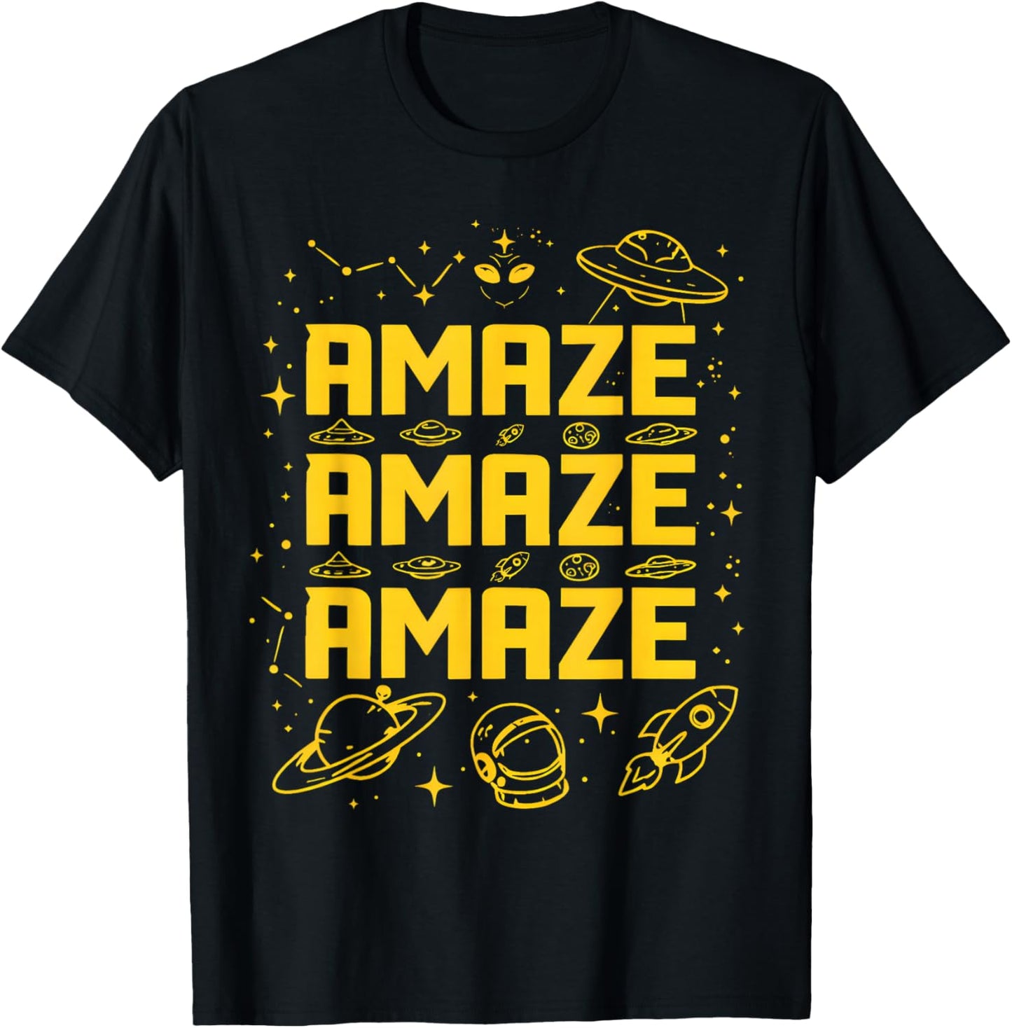 Amaze Amaze Amaze Space Science Fiction Book Lover T-Shirt - T-Shirt | Black