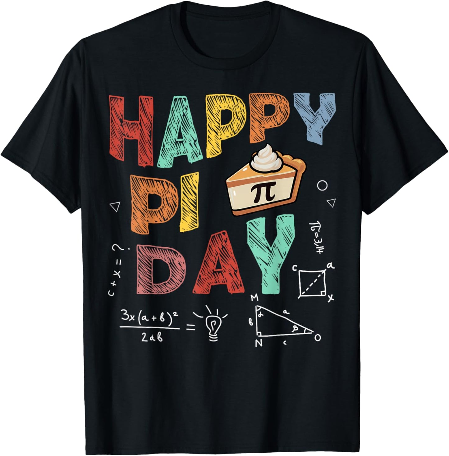 Happy Pi Day Pie Pi Symbol for Math Lovers Teachers Kids T-Shirt - T-Shirt | Black