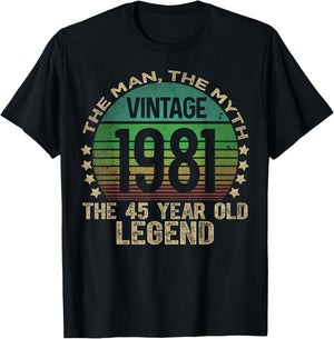 45 Year Old Gifts Vintage 1981 Limited Edition 45th Birthday T-Shirt - T-Shirt | Black