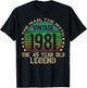 45 Year Old Gifts Vintage 1981 Limited Edition 45th Birthday T-Shirt - T-Shirt | Black