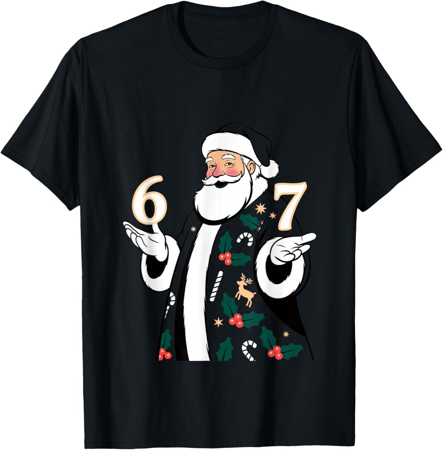 Christmas 67 Funny Xmas Six Seven Ugly Sweater 6-7 T-Shirt - T-Shirt | Black