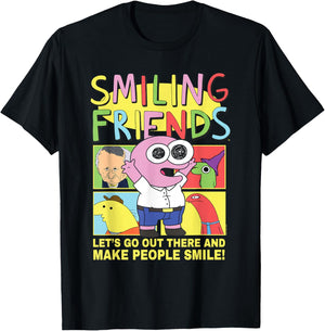 Smiling Friends Make People Smile PIM Funny Cartoon T-Shirt - T-Shirt | Black