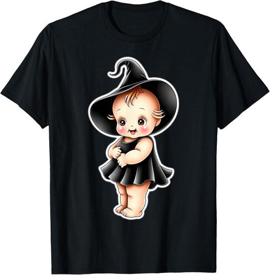 Kewpie Baby Witch Cute T-Shirt - T-Shirt | Black