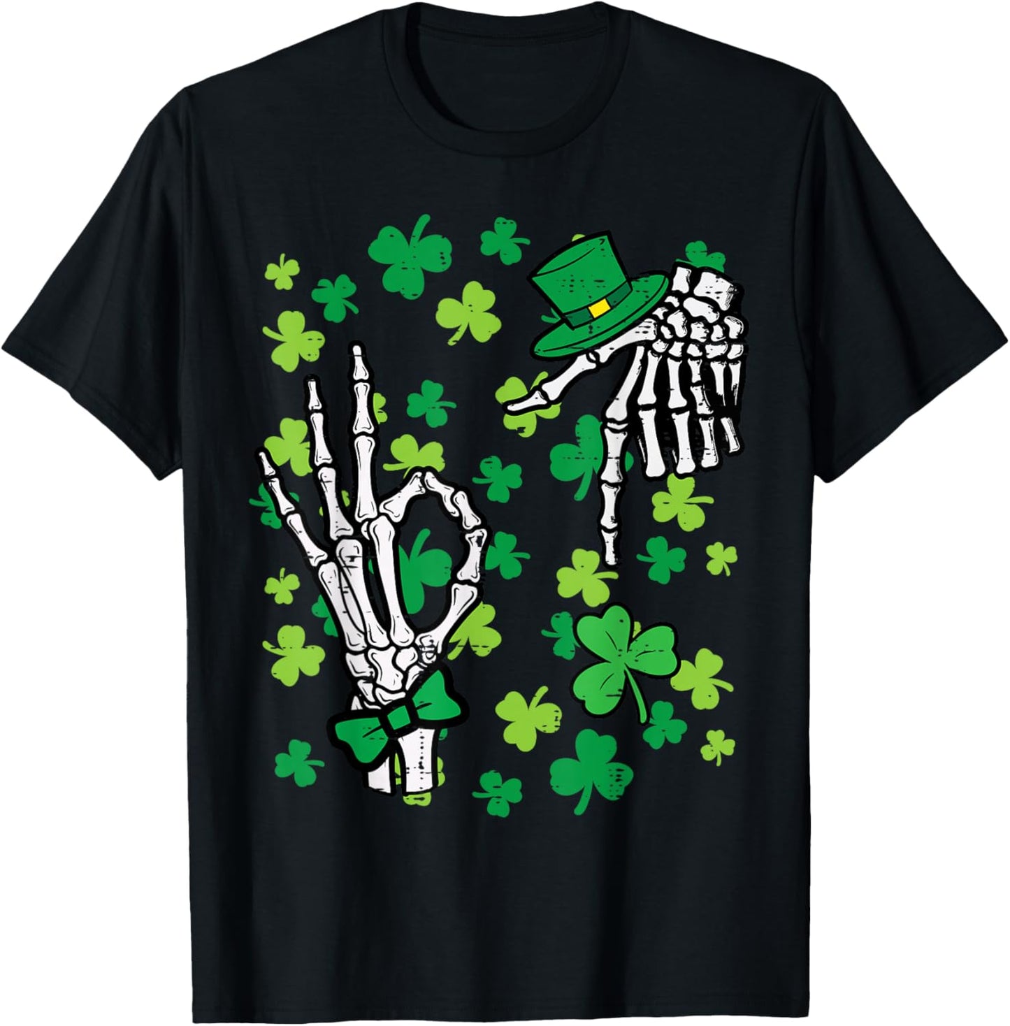 St Patricks Day 6 7 Skeleton Six Seven Meme Kids Boys Youth T-Shirt - T-Shirt | Black